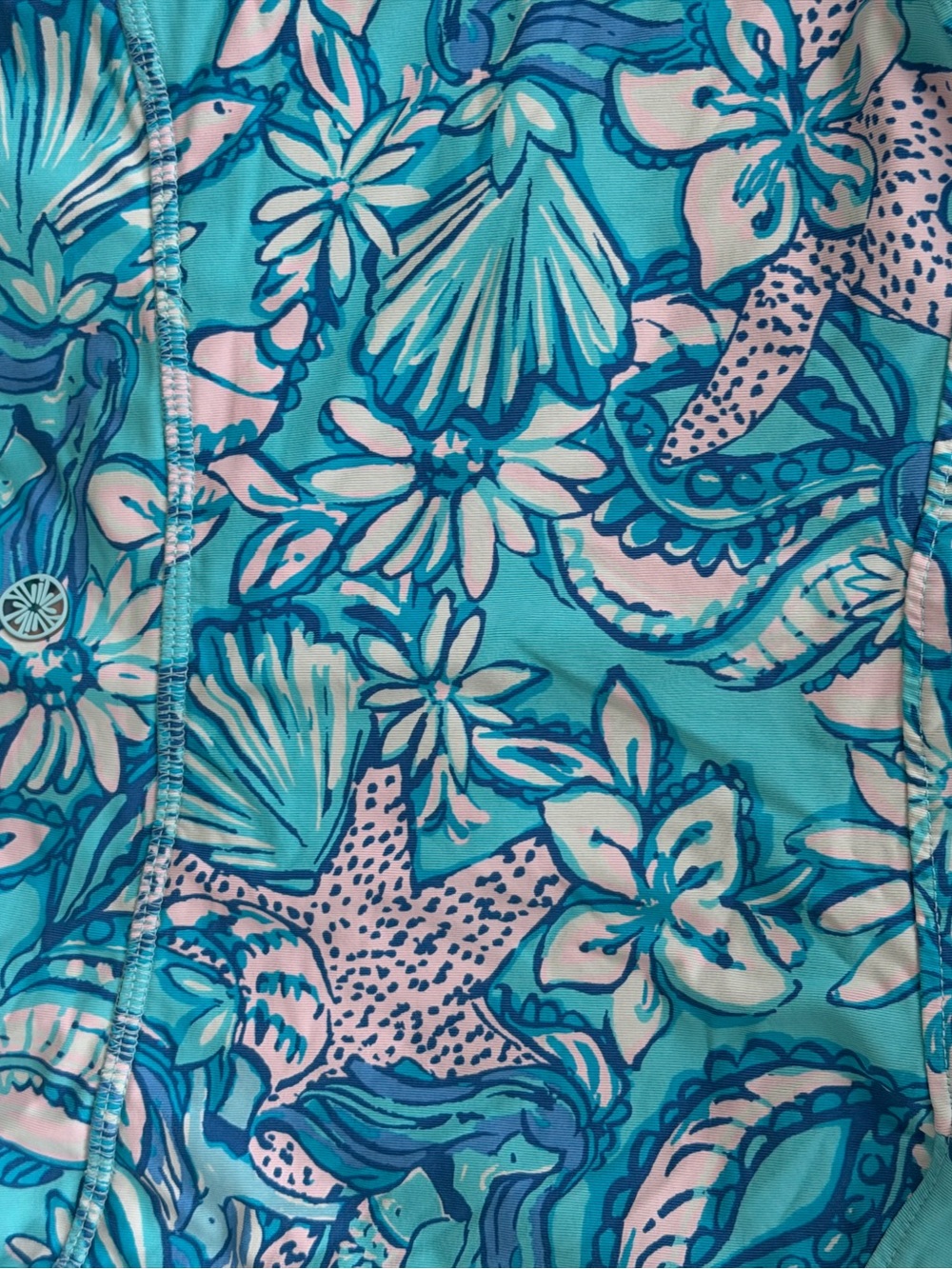 Lilly Pulitzer Women's Teal Floral Swim Skort - Picture 4 of 5